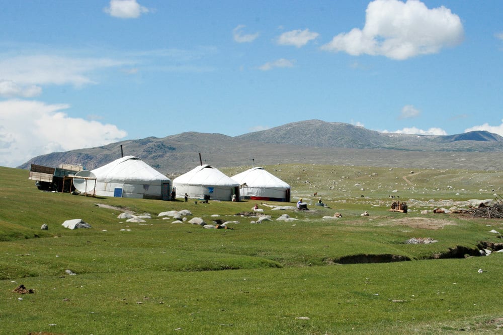 Zeltdorf in der Mongolei