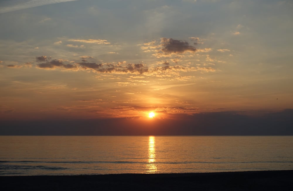 Sonnenuntergang am Strand von Henne, Foto: Daniela Hinz
