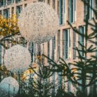 white and gray ball ornament