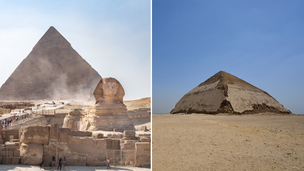 Links: Gizeh, Foto: Sumit Mangela / Unsplash
Rechts: Dahschur, Foto: 
Dmitrii Zhodzishskii / Unsplash